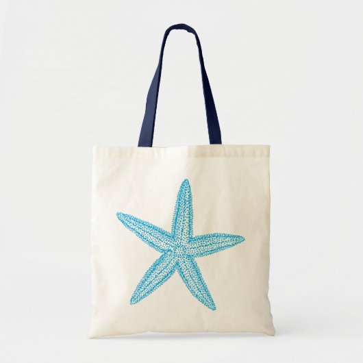 Tote Bag Bleu d'Aqua d'étoiles de mer (Devant)