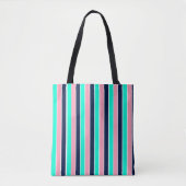 Tote Bag Bleu de mer, rose et bleu marine (Devant)