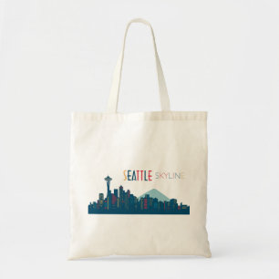 Tote Bag Bleu de Seattle Skyline
