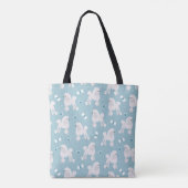 Tote Bag Bleu des Motifs de canicules et de vaches blanches (Dos)