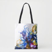 Tote Bag Bleu doré Abstrait marbre art (Devant)