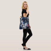 Tote Bag Bleu et Argent (Sur le modèle)