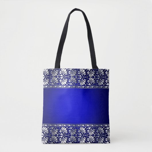 Tote Bag Bleu et argent élégant (Devant)