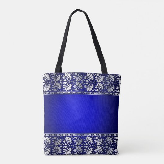 Tote Bag Bleu et argent élégant (Dos)