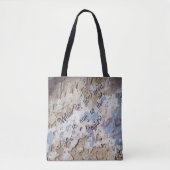 Tote Bag bleu et beige Abstrait (Devant)