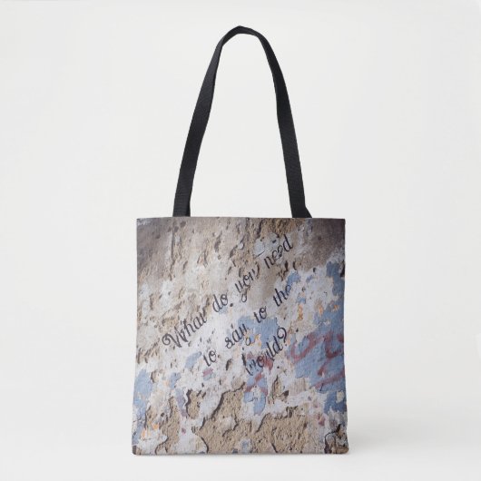 Tote Bag bleu et beige Abstrait (Devant)