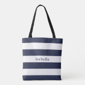 Tote Bag Bleu et blanc avec nom (Dos)