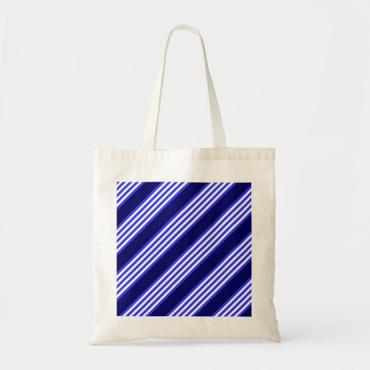 Tote Bag Bleu et blanc cinq bandes motif (Devant)