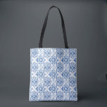 Tote Bag Bleu et blanc Italien aquarelle carreaux motif<br><div class="desc">Bleu et blanc Italien aquarelle carreaux motif</div>
