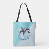 Tote Bag Bleu et blanc Ocra Ocean Beach Nautique (Dos)