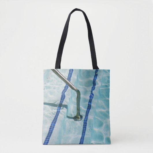 Tote Bag Bleu et blanc rayé (Devant)
