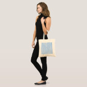 Tote Bag Bleu et blanc rayures de bonbons (Devant (modèle))