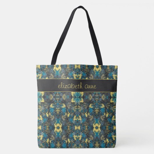 Tote Bag Bleu et Jaune Modernes (Devant)