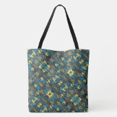 Tote Bag Bleu et Jaune Modernes (Dos)