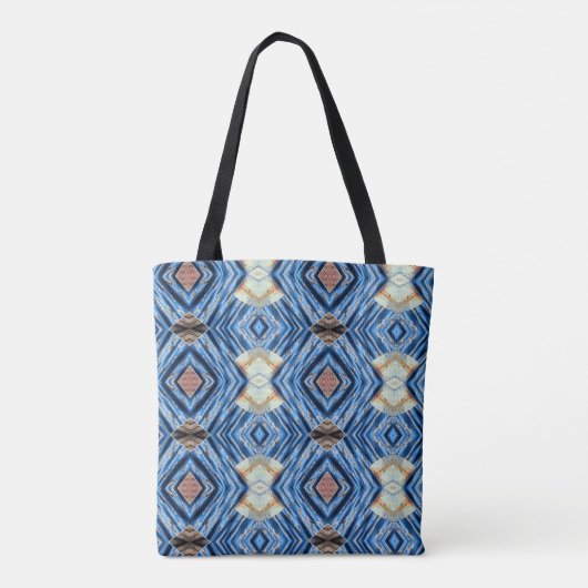 Tote Bag Bleu et marron abstrait fourre-tout (Dos)