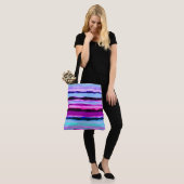 Tote Bag Bleu et rose Abstrait (Sur le modèle)