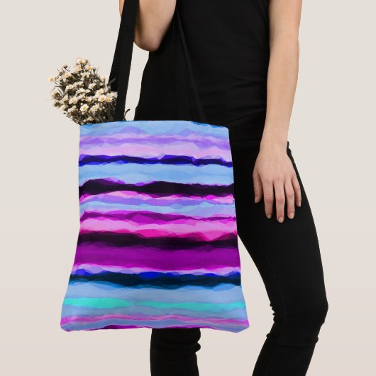 Tote Bag Bleu et rose Abstrait (De près)