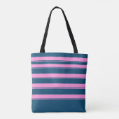 Tote Bag Bleu et rose Motif  personnalisé (Dos)