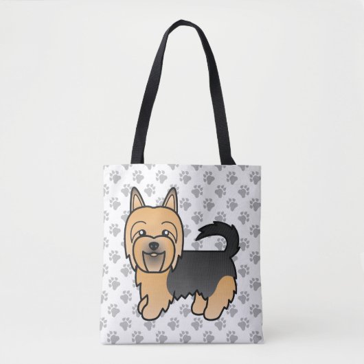 Tote Bag Bleu Et Tan Australien Terrier Cute Dessin Chien (Devant)