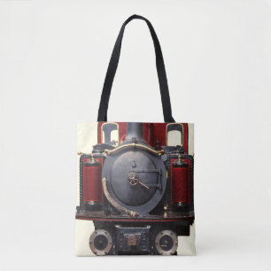 Tote Bag Bleu et train rouge