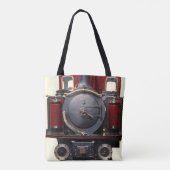 Tote Bag Bleu et train rouge (Dos)