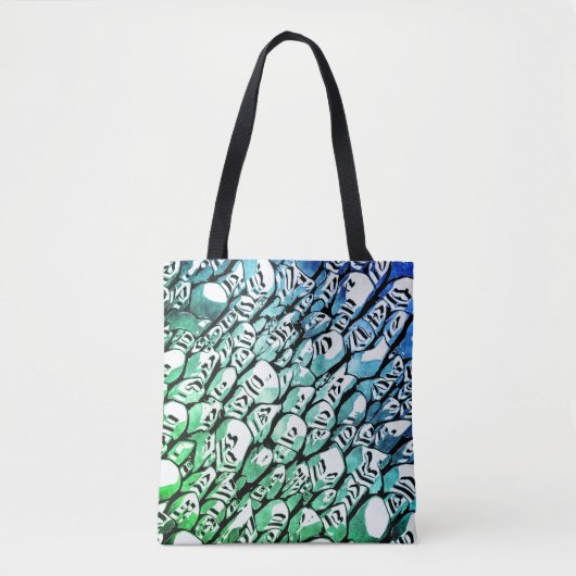 Tote Bag Bleu et vert (Devant)