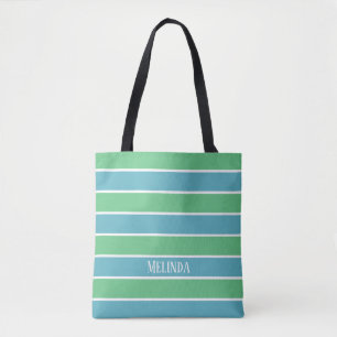 Tote Bag Bleu et vert Grandes Fourre-tout