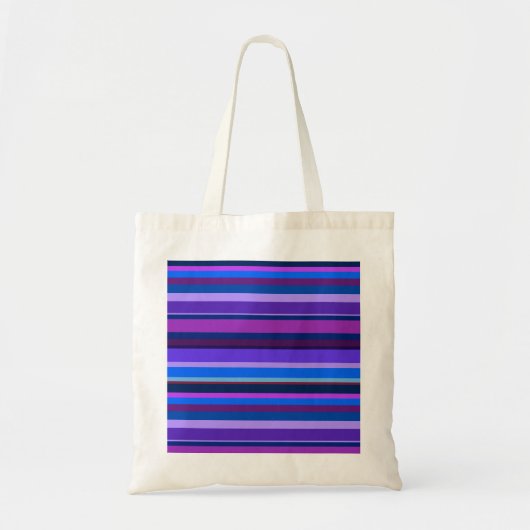 Tote Bag Bleu et violet bandes horizontales (Devant)