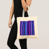Tote Bag Bleu et violet bandes verticales (Devant (produit))