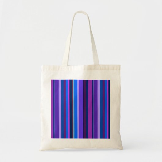 Tote Bag Bleu et violet bandes verticales (Devant)