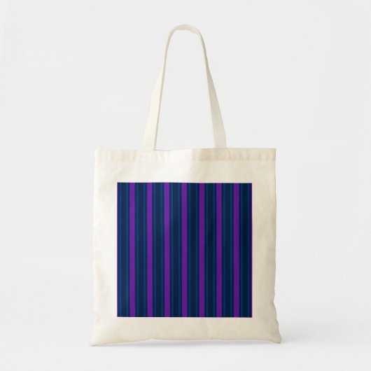 Tote Bag Bleu et violet bonbons rayés (Devant)