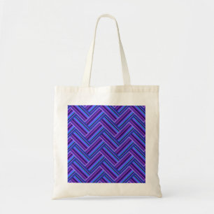 Tote Bag Bleu et violet rayures double tissage