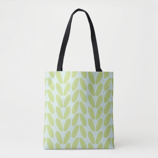 Tote Bag Bleu Feuille vert simple (Devant)
