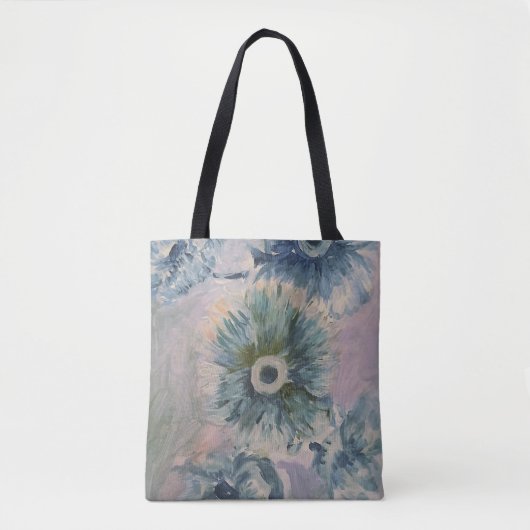 Tote Bag Bleu floral (Devant)