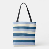 Tote Bag Bleu foncé, Bleu clair et Crème (Dos)
