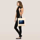 Tote Bag Bleu foncé brillant faux parties scintillant scint (Devant (modèle))