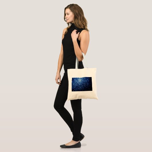 Tote Bag Bleu foncé brillant faux parties scintillant scint (Devant (modèle))