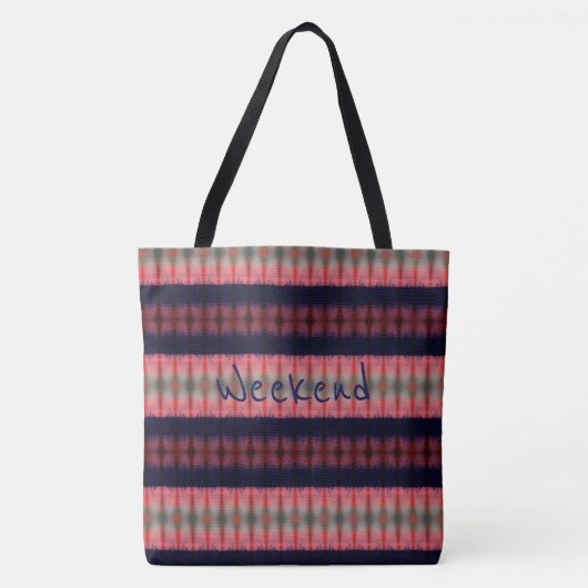Tote Bag Bleu foncé rose et vert (Devant)