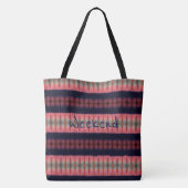 Tote Bag Bleu foncé rose et vert (Dos)