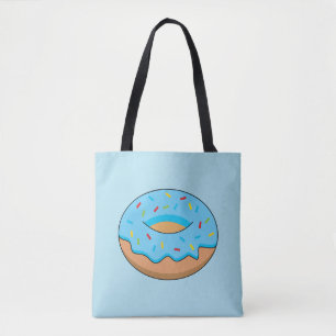 Tote Bag Bleu givré avec dessin à arroser
