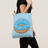 Tote Bag Bleu givré avec dessin à arroser (De près)