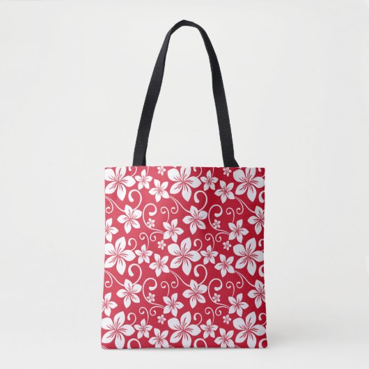 TOTE BAG BLEU HAWAII (ROUGE) (Devant)
