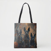 Tote Bag Bleu Heeler Halloween nuit chien délice (Devant)