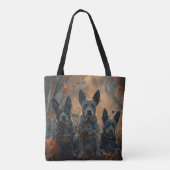 Tote Bag Bleu Heeler Halloween nuit chien délice (Dos)