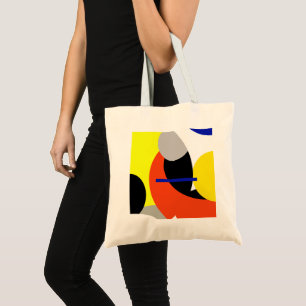 Tote Bag Bleu jaune Art Abstrait