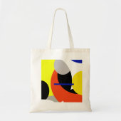 Tote Bag Bleu jaune Art Abstrait (Devant)