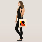 Tote Bag Bleu jaune Art Abstrait (Devant (modèle))