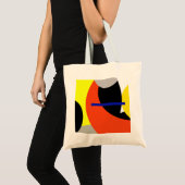 Tote Bag Bleu jaune Art Abstrait (Devant (produit))