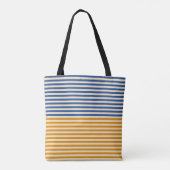 Tote Bag Bleu jaune bande (Dos)