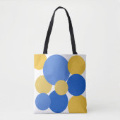 Tote Bag Bleu, jaune et blanc Pois (Devant)